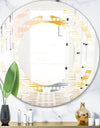 Retro Abstract Design VIII - Modern Round or Oval Wall Mirror - Space