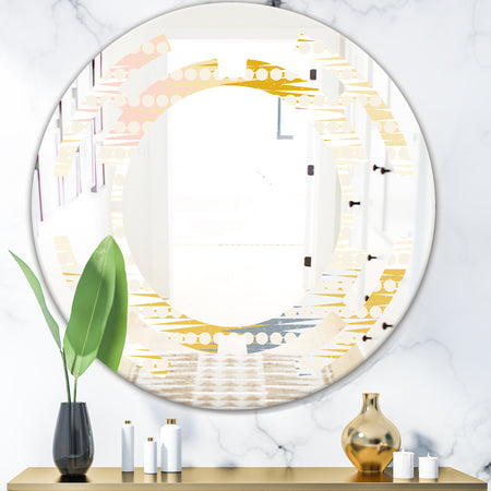 Retro Abstract Design VIII - Modern Round or Oval Wall Mirror - Space