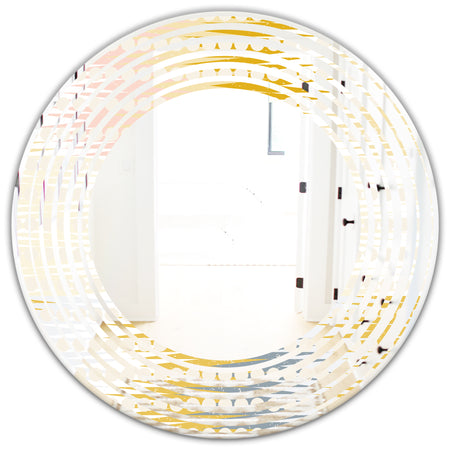 Retro Abstract Design VIII - Modern Round or Oval Wall Mirror - Wave