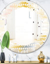 Retro Abstract Design VIII - Modern Round or Oval Wall Mirror - Leaves