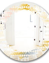 Retro Abstract Design VIII - Modern Round or Oval Wall Mirror - Leaves