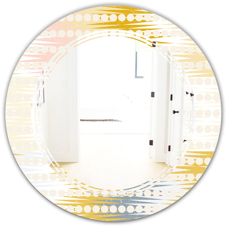 Retro Abstract Design VIII - Modern Round or Oval Wall Mirror - Triple C