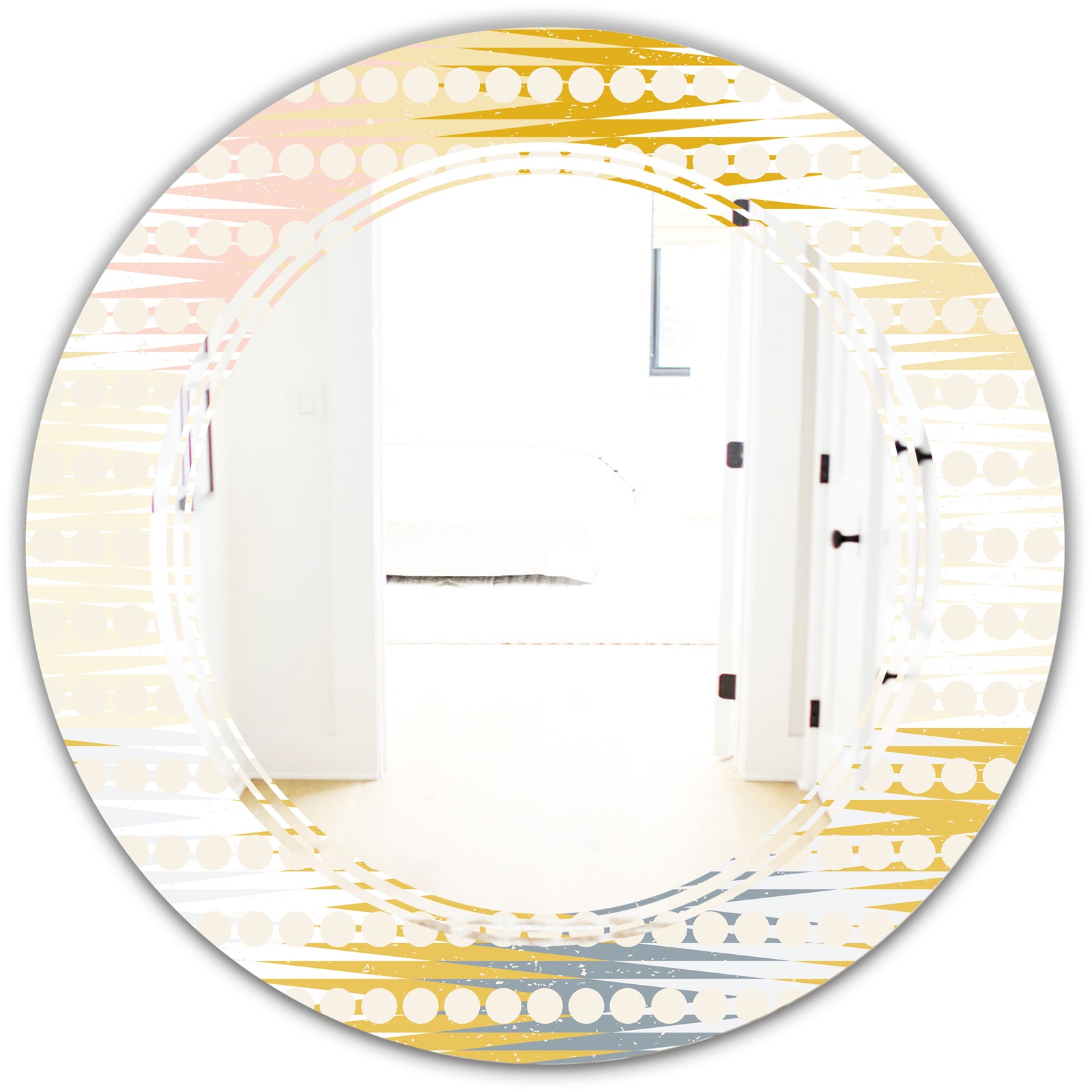 Retro Abstract Design VIII - Modern Round or Oval Wall Mirror - Triple C