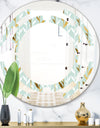 Golden Foliage I - Modern Round or Oval Wall Mirror - Space
