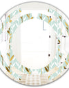 Golden Foliage I - Modern Round or Oval Wall Mirror - Space