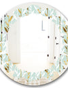 Golden Foliage I - Modern Round or Oval Wall Mirror - Leaves