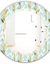 Golden Foliage I - Modern Round or Oval Wall Mirror - Triple C