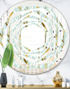 Golden Foliage I - Modern Round or Oval Wall Mirror - Whirl