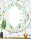 Golden Foliage I - Modern Round or Oval Wall Mirror - Quatrefoil