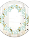 Golden Foliage I - Modern Round or Oval Wall Mirror - Quatrefoil