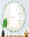 Golden Foliage I - Modern Round or Oval Wall Mirror - Triple C