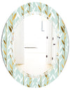 Golden Foliage I - Modern Round or Oval Wall Mirror - Triple C