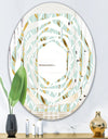Golden Foliage I - Modern Round or Oval Wall Mirror - Whirl
