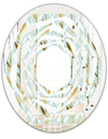 Golden Foliage I - Modern Round or Oval Wall Mirror - Whirl