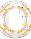 Golden Geometrical Fish Scale - Modern Round or Oval Wall Mirror - Space