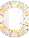 Golden Geometrical Fish Scale - Modern Round or Oval Wall Mirror - Wave