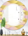 Golden Geometrical Fish Scale - Modern Round or Oval Wall Mirror - Triple C