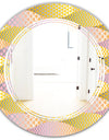 Golden Geometrical Fish Scale - Modern Round or Oval Wall Mirror - Triple C