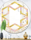 Golden Geometrical Fish Scale - Modern Round or Oval Wall Mirror - Hexagon Star