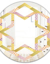 Golden Geometrical Fish Scale - Modern Round or Oval Wall Mirror - Hexagon Star