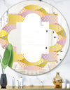 Golden Geometrical Fish Scale - Modern Round or Oval Wall Mirror - Quatrefoil