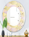 Golden Geometrical Fish Scale - Modern Round or Oval Wall Mirror - Wave