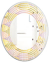 Golden Geometrical Fish Scale - Modern Round or Oval Wall Mirror - Wave