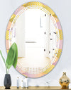Golden Geometrical Fish Scale - Modern Round or Oval Wall Mirror - Triple C
