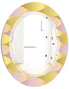 Golden Geometrical Fish Scale - Modern Round or Oval Wall Mirror - Triple C