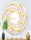 Golden Geometrical Fish Scale - Modern Round or Oval Wall Mirror - Whirl