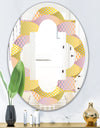Golden Geometrical Fish Scale - Modern Round or Oval Wall Mirror - Quatrefoil