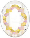 Golden Geometrical Fish Scale - Modern Round or Oval Wall Mirror - Quatrefoil
