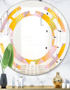 Golden Geometrical Diamond Pattern IV - Modern Round or Oval Wall Mirror - Space