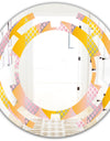 Golden Geometrical Diamond Pattern IV - Modern Round or Oval Wall Mirror - Space