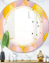 Golden Geometrical Diamond Pattern IV - Modern Round or Oval Wall Mirror - Triple C