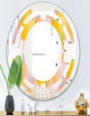 Golden Geometrical Diamond Pattern IV - Modern Round or Oval Wall Mirror - Space