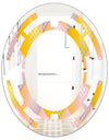 Golden Geometrical Diamond Pattern IV - Modern Round or Oval Wall Mirror - Space
