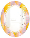 Golden Geometrical Diamond Pattern IV - Modern Round or Oval Wall Mirror - Triple C