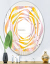 Golden Geometrical Diamond Pattern IV - Modern Round or Oval Wall Mirror - Whirl