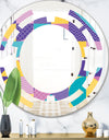 Geometrical Pastel Abstract I - Modern Round or Oval Wall Mirror - Space