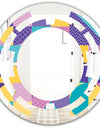 Geometrical Pastel Abstract I - Modern Round or Oval Wall Mirror - Space