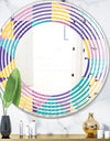 Geometrical Pastel Abstract I - Modern Round or Oval Wall Mirror - Wave