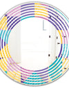 Geometrical Pastel Abstract I - Modern Round or Oval Wall Mirror - Wave