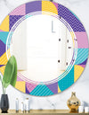 Geometrical Pastel Abstract I - Modern Round or Oval Wall Mirror - Triple C