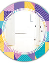 Geometrical Pastel Abstract I - Modern Round or Oval Wall Mirror - Triple C