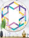 Geometrical Pastel Abstract I - Modern Round or Oval Wall Mirror - Hexagon Star
