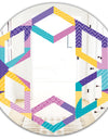 Geometrical Pastel Abstract I - Modern Round or Oval Wall Mirror - Hexagon Star