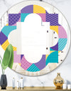 Geometrical Pastel Abstract I - Modern Round or Oval Wall Mirror - Quatrefoil