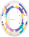 Geometrical Pastel Abstract I - Modern Round or Oval Wall Mirror - Space