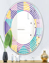 Geometrical Pastel Abstract I - Modern Round or Oval Wall Mirror - Wave
